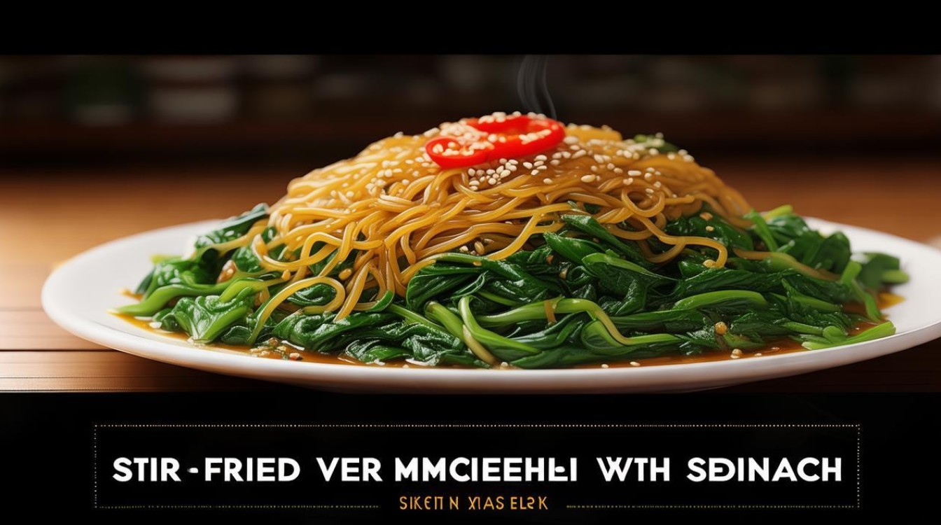菠菜粉丝炒