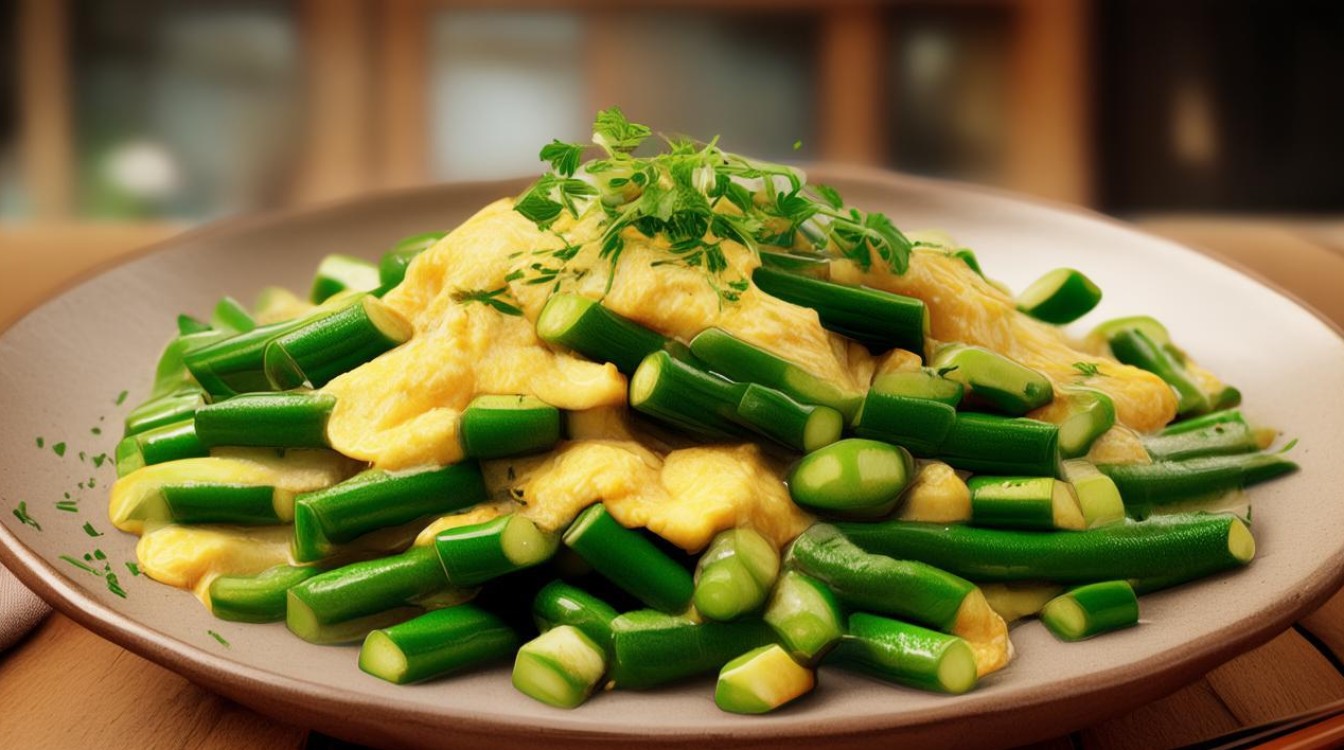 秋葵炒鸡蛋的做法