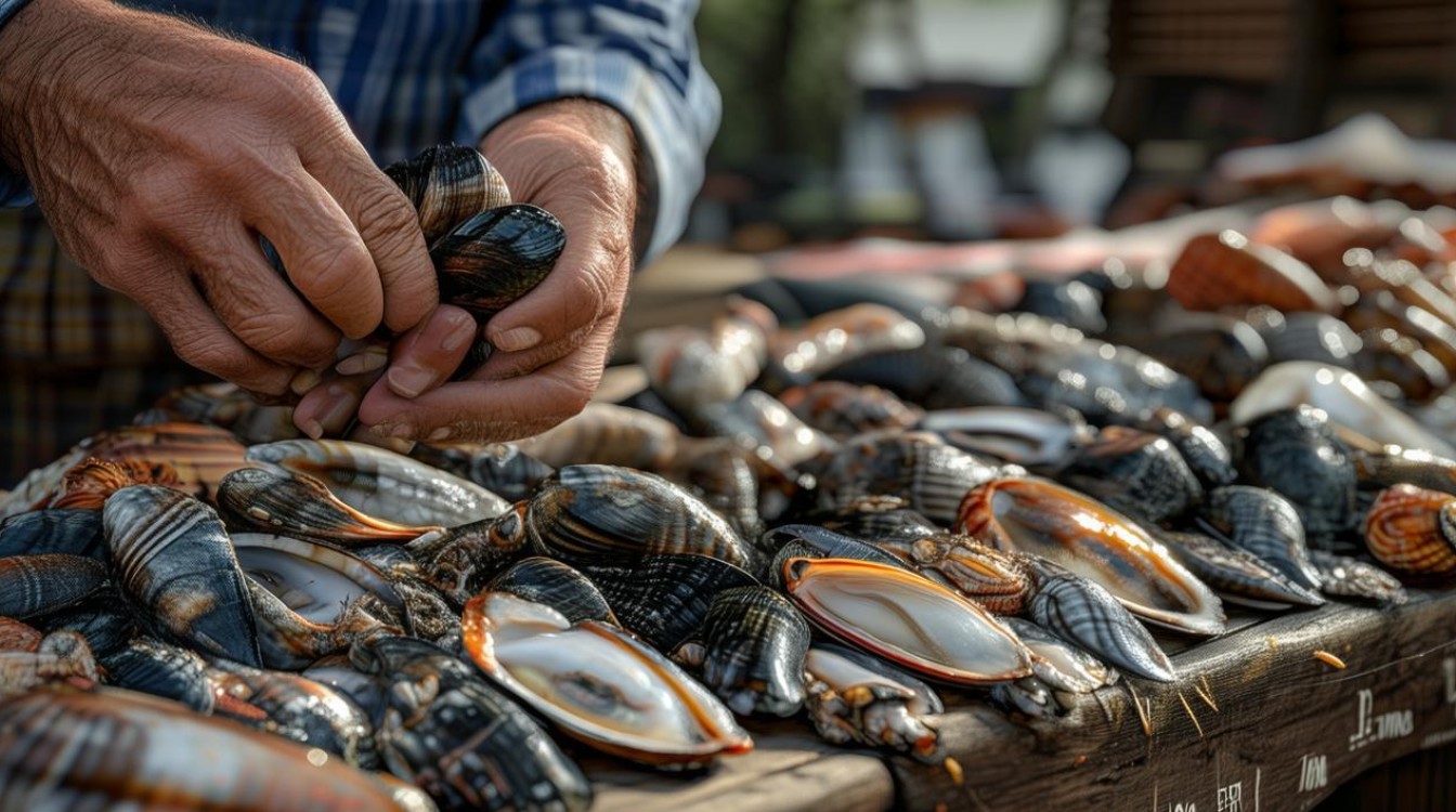 贝类挑选