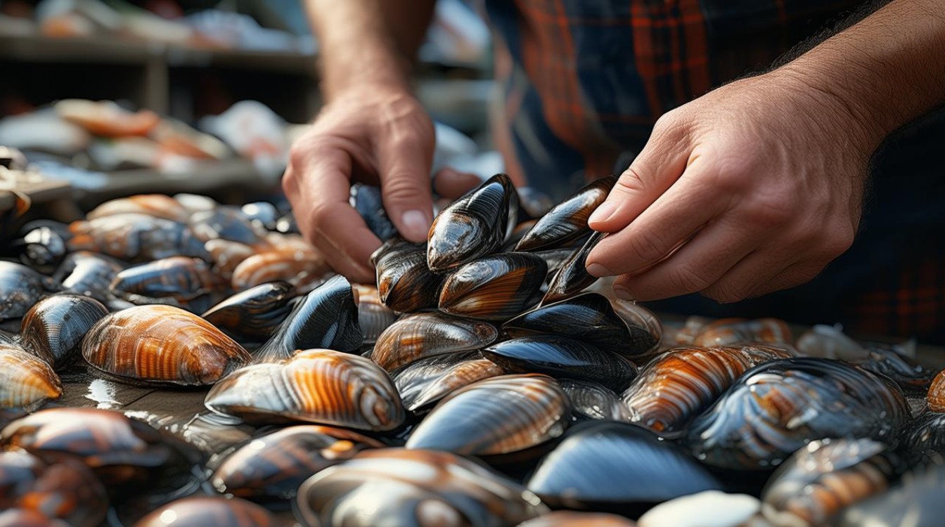 贝类挑选