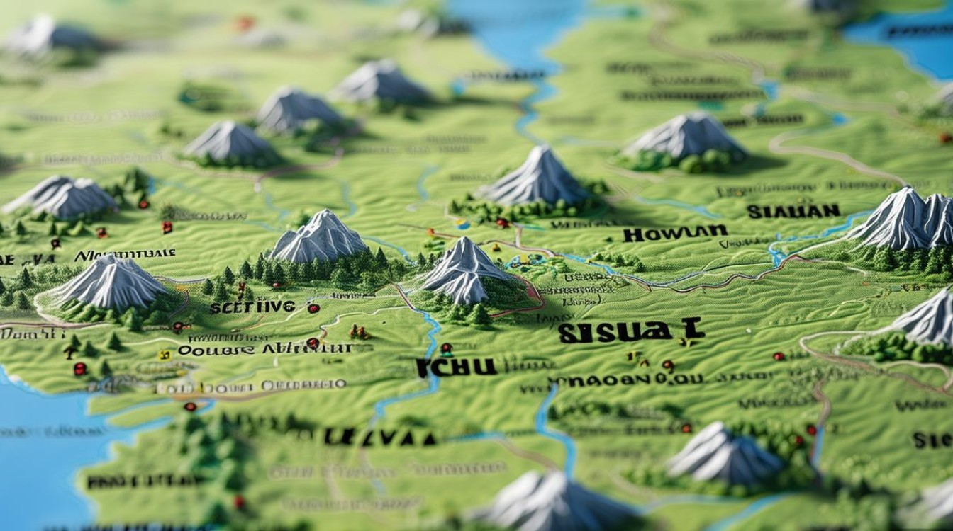 四川主要景点分布图 四川主要景点分布图