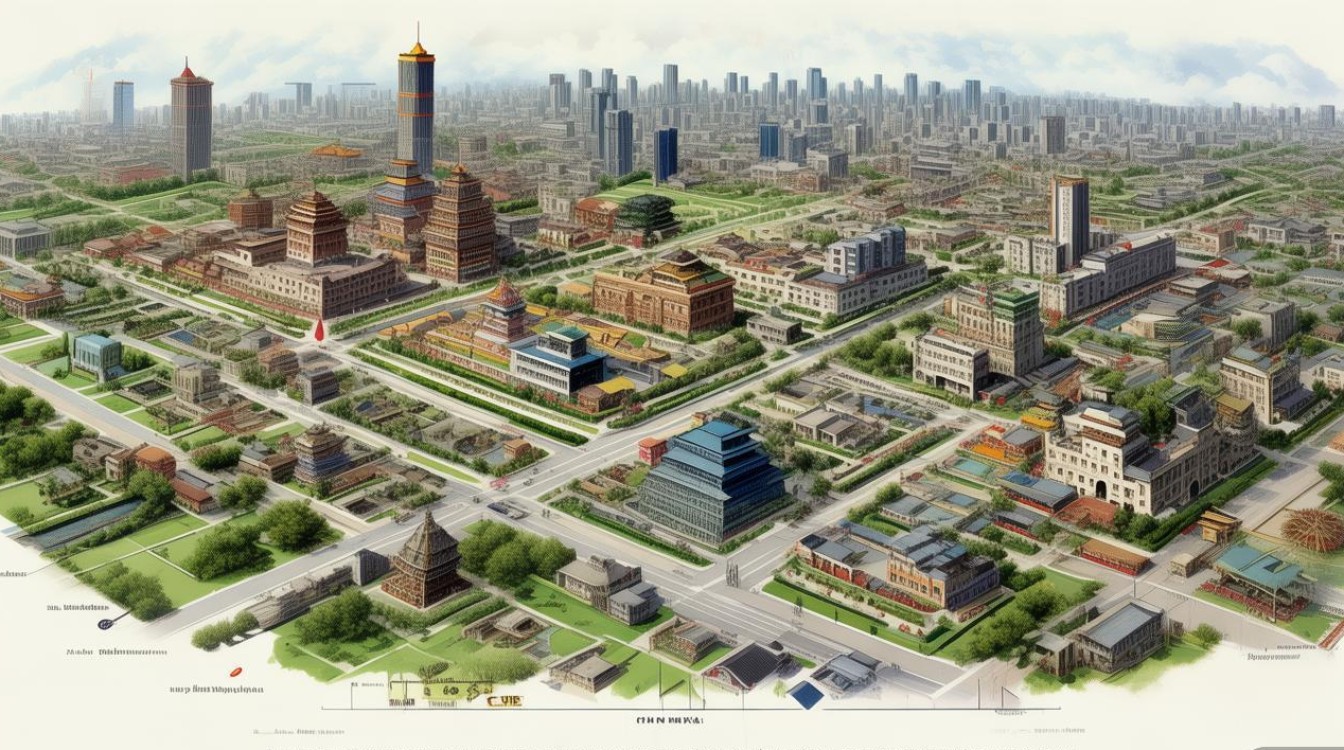 成都市内景点分布图